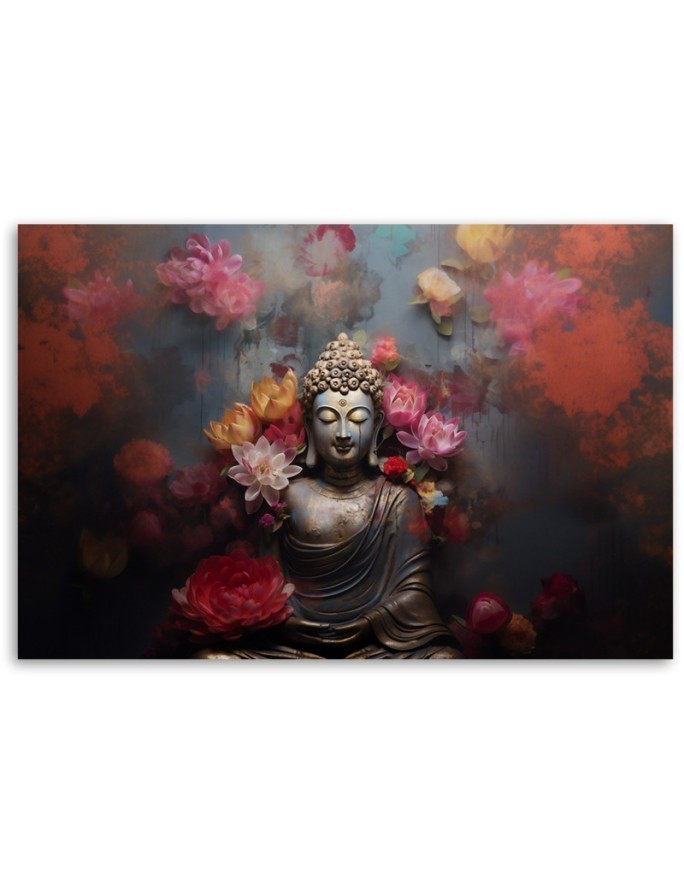 Wydruk na płótnie - Budda Kwiaty Zen Abstrakcja | FEEBY