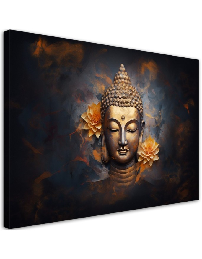Modernes Wandbild - Goldener Buddha abstrakt | Feeby