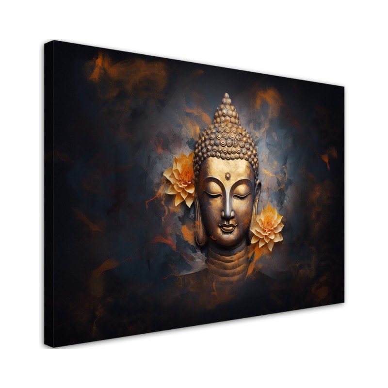 Modernes Wandbild - Goldener Buddha abstrakt | Feeby