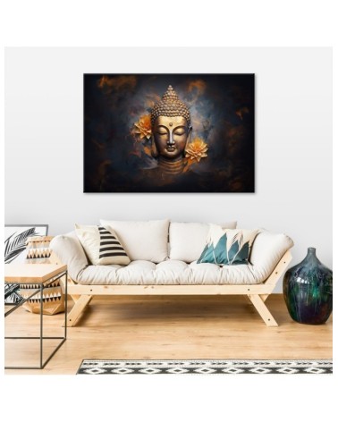 Modernes Wandbild - Goldener Buddha abstrakt | Feeby