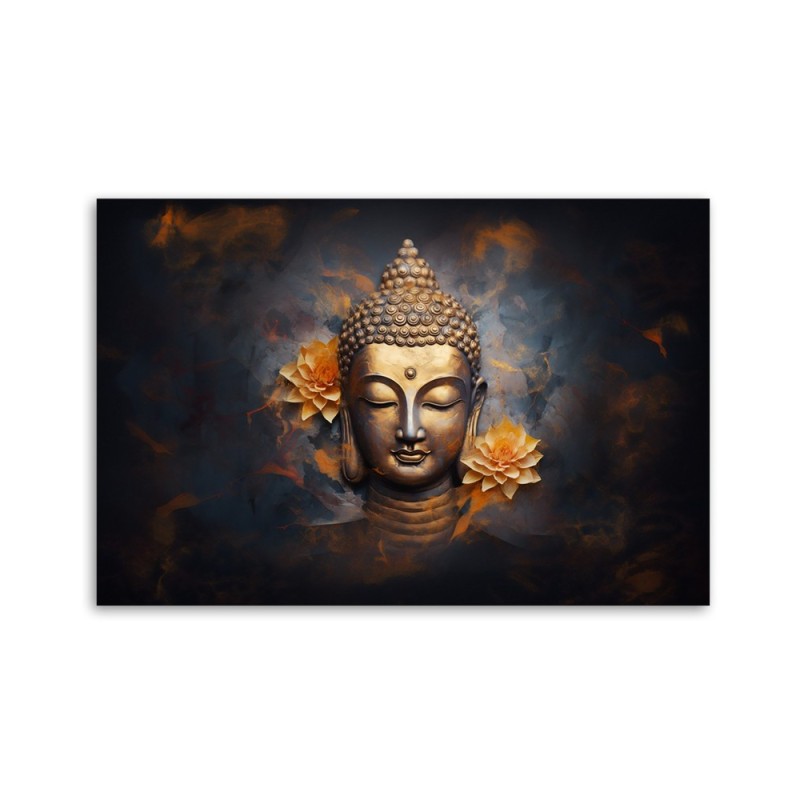 Modernes Wandbild - Goldener Buddha abstrakt | Feeby