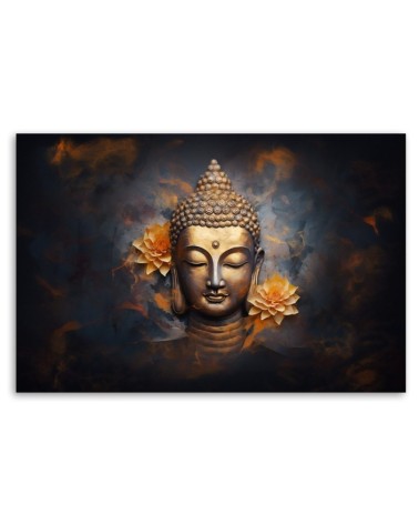 Modernes Wandbild - Goldener Buddha abstrakt | Feeby