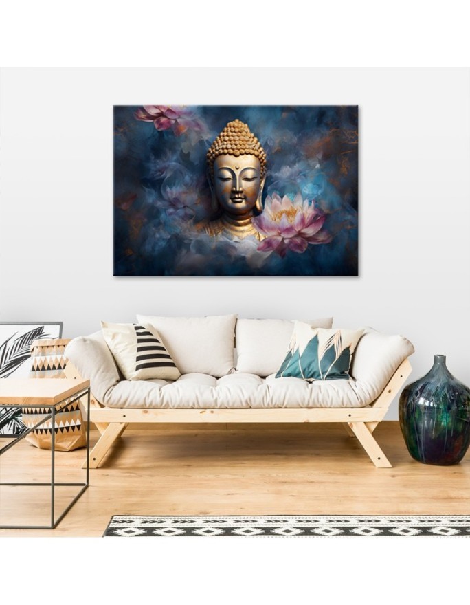 Trendy AI Canvas paintings - Buddha and zen flowers | FEEBY