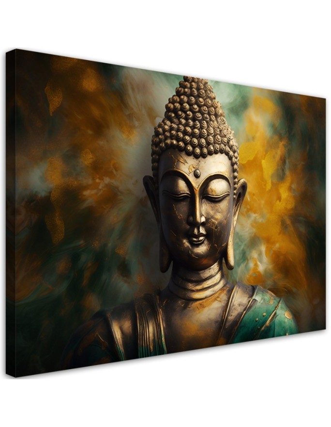 Dekoratives Leinwandbild - Buddha-Statue Abstrakt | Feeby
