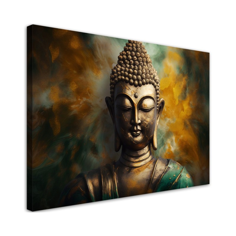 Dekoratives Leinwandbild - Buddha-Statue Abstrakt | Feeby