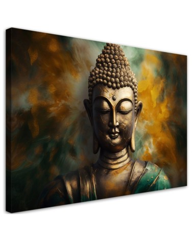 Dekoratives Leinwandbild - Buddha-Statue Abstrakt | Feeby