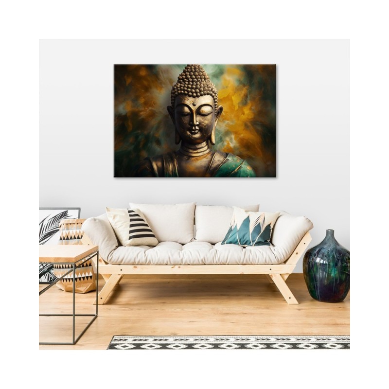 Dekoratives Leinwandbild - Buddha-Statue Abstrakt | Feeby