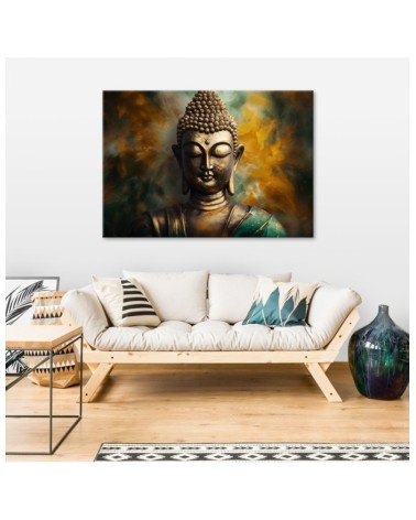 Dekoratives Leinwandbild - Buddha-Statue Abstrakt | Feeby