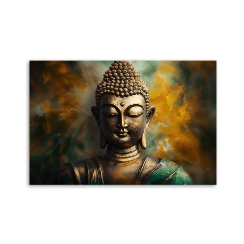 Dekoratives Leinwandbild - Buddha-Statue Abstrakt | Feeby