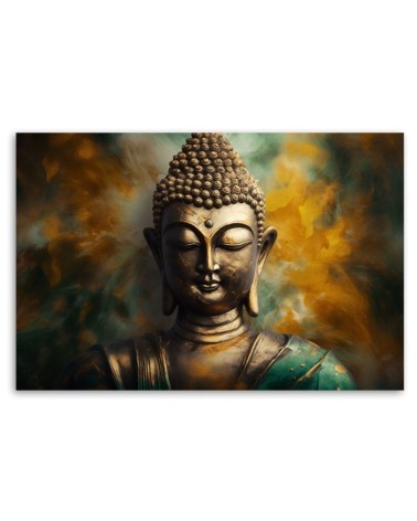 Dekoratives Leinwandbild - Buddha-Statue Abstrakt | Feeby