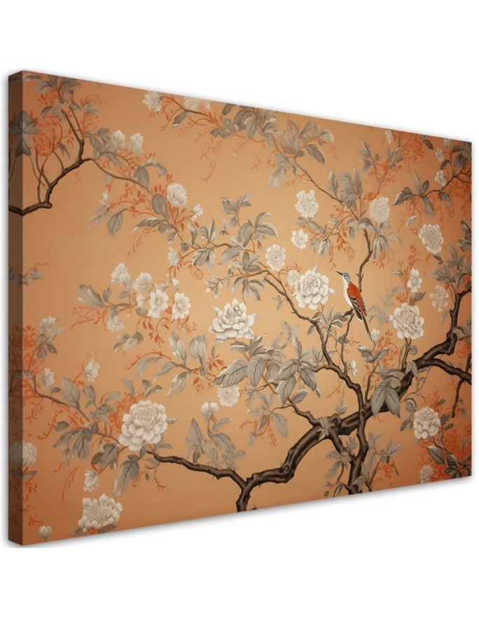 Leinwandbild - Vogel Baum Chinoiserie | Feeby