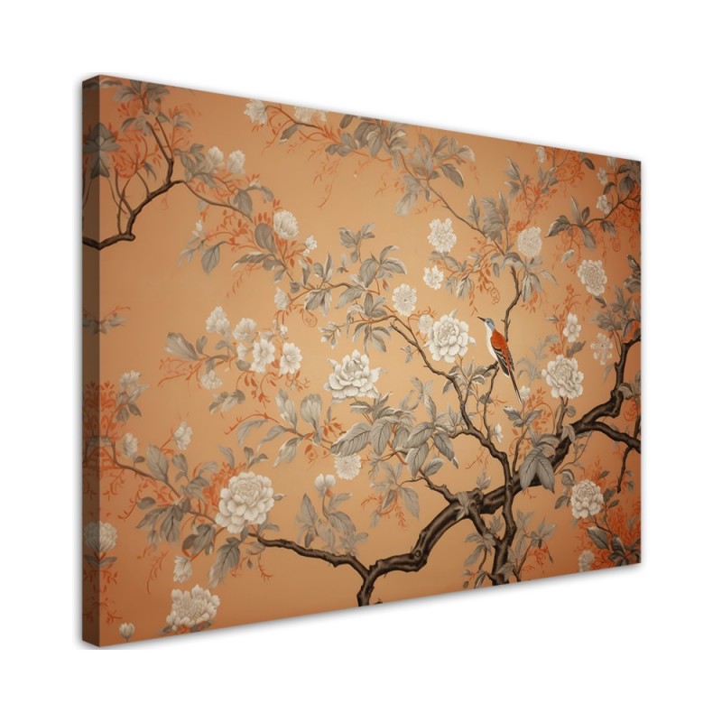Canvas prints AI for the living room - Bird Tree Chinoiserie | FEEBY
