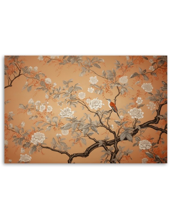 Canvas prints AI for the living room - Bird Tree Chinoiserie | FEEBY