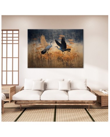 Nowoczesne obrazy do salonu - Żuraw Ptaki Abstrakcja | FEEBY