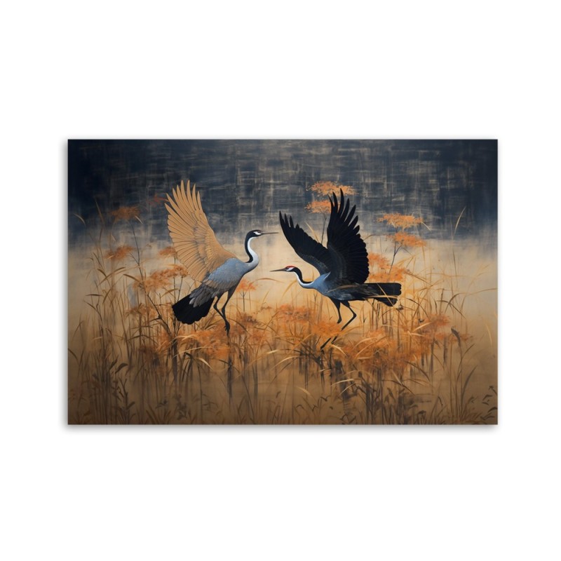 Nowoczesne obrazy do salonu - Żuraw Ptaki Abstrakcja | FEEBY