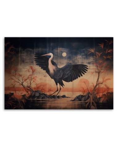 Leinwandbild modern - Kranich Natur Orientalisch | Feeby