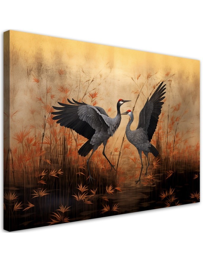 Bild auf Leinwand - Kranich Natur Vögel | Feeby