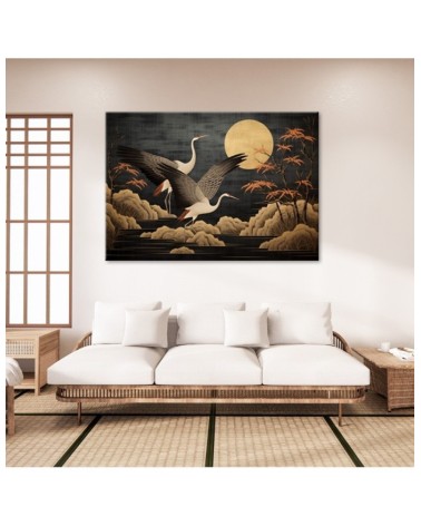 Leinwandbild - Pfau im Gegenlicht des Mondes | Feeby