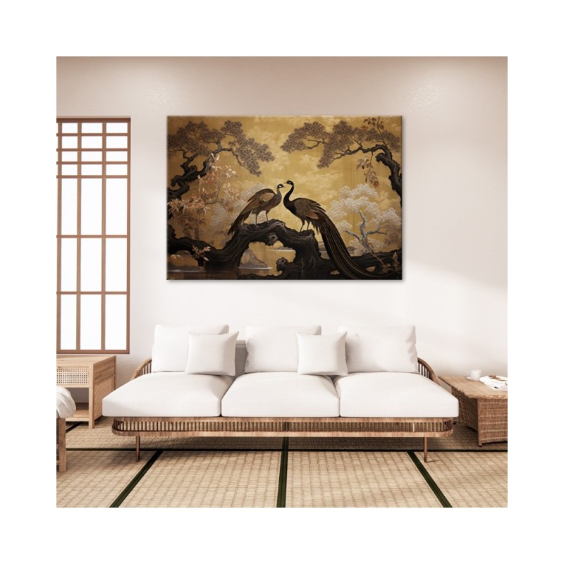 Leinwanddruck - Pfau Bonsai-Baum | Feeby