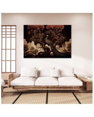 Bild auf Leinwand - Pfau Tier Baum | Feeby