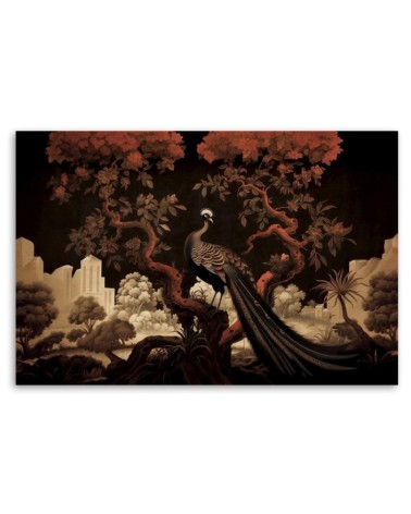 Bild auf Leinwand - Pfau Tier Baum | Feeby