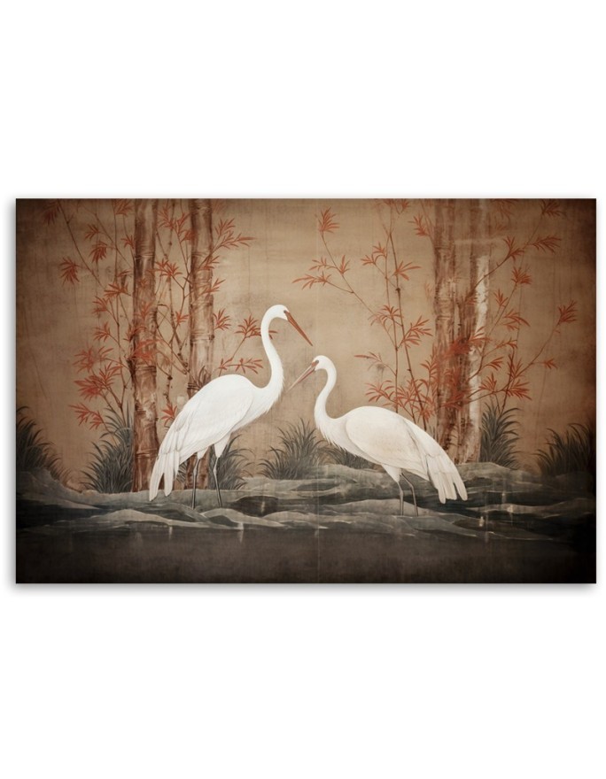 Exclusive Canvas paintings for the bedroom - Animal Oriental bird | FEEBY