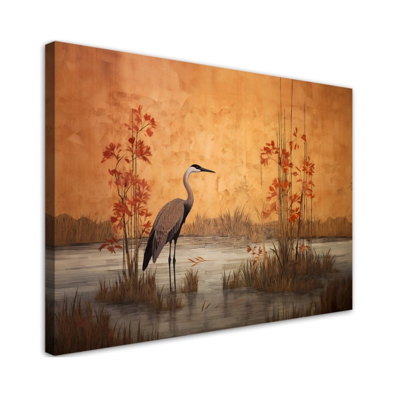 Modernes Wandbild - Orientalischer Kranich | Feeby