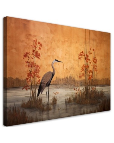 Modernes Wandbild - Orientalischer Kranich | Feeby