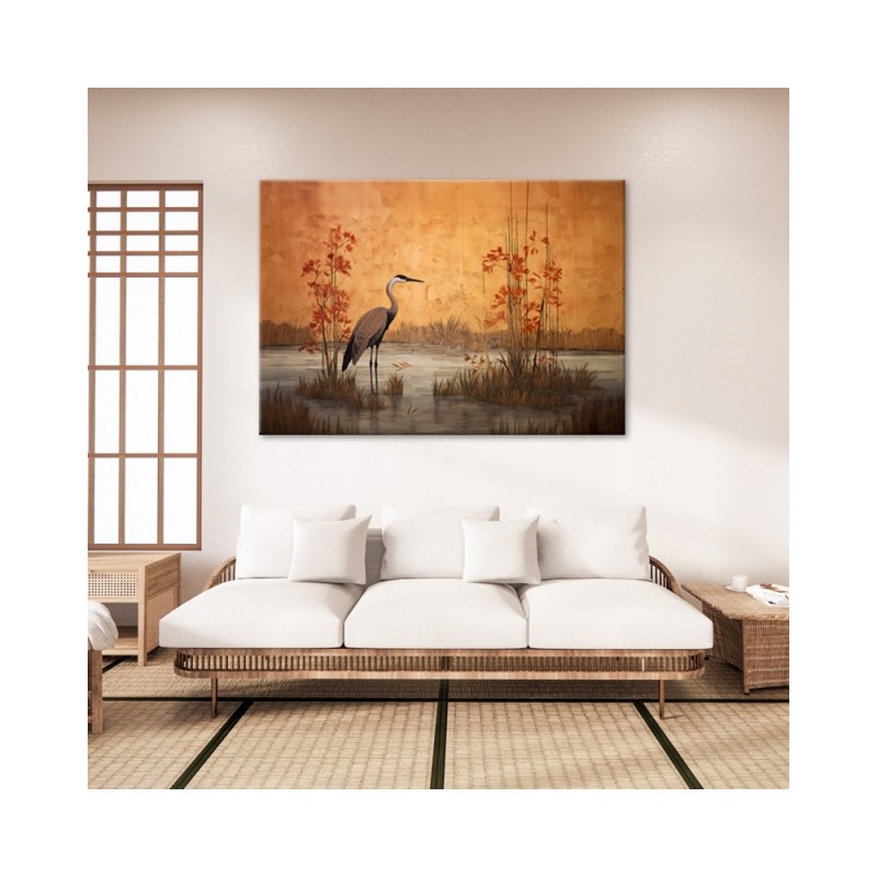 Modernes Wandbild - Orientalischer Kranich | Feeby