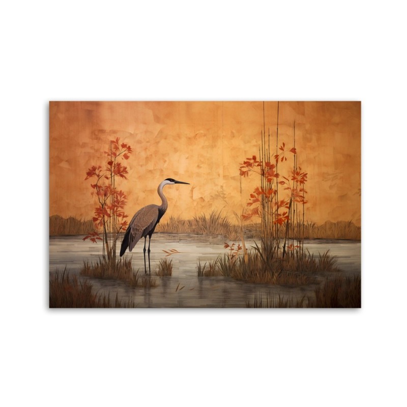 Modernes Wandbild - Orientalischer Kranich | Feeby