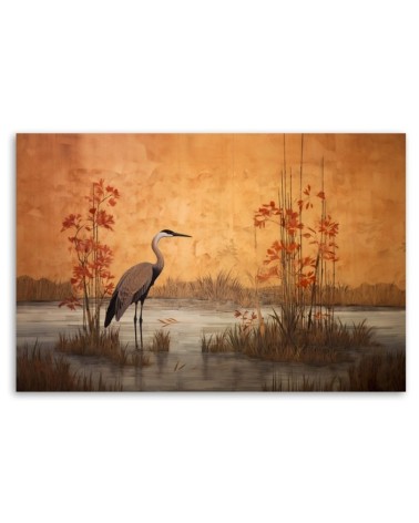 Modernes Wandbild - Orientalischer Kranich | Feeby