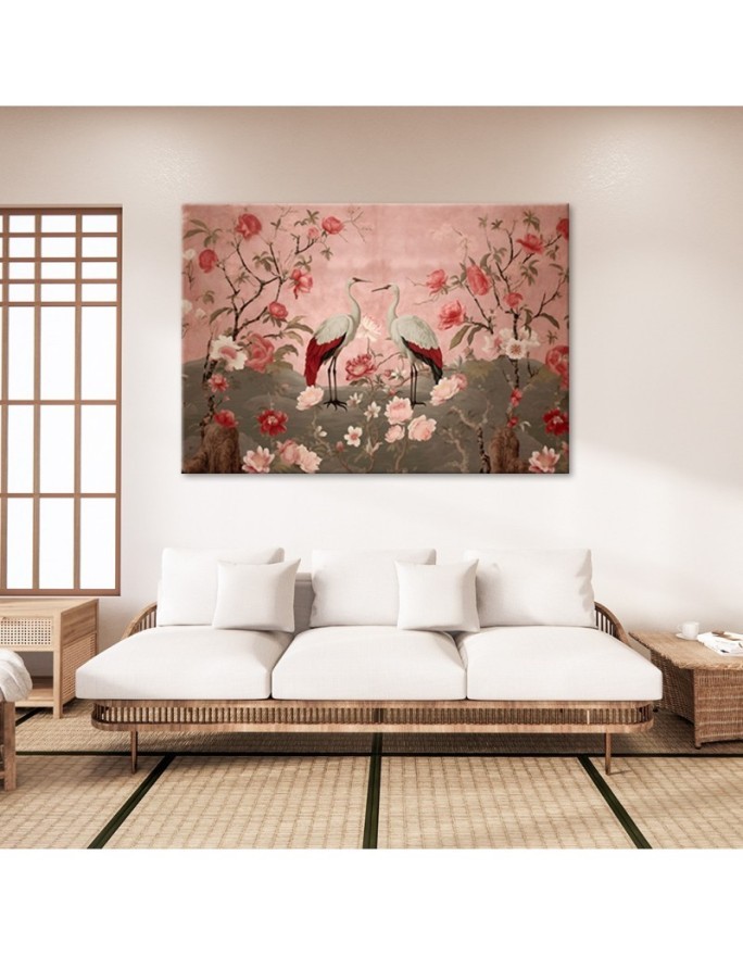 Obrazy ścienne do sypialni - Kwiaty i ptaki Chinoiserie | FEEBY