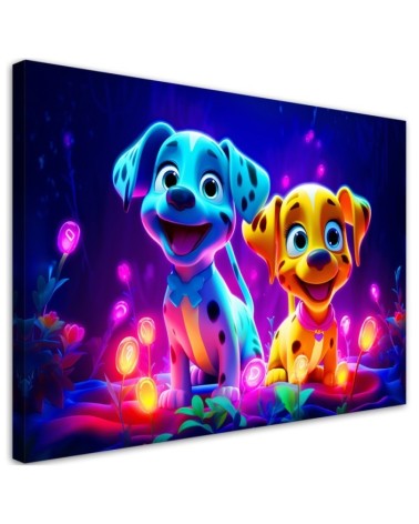 Leinwandbild - Niedliche Hunde Cartoon | Feeby