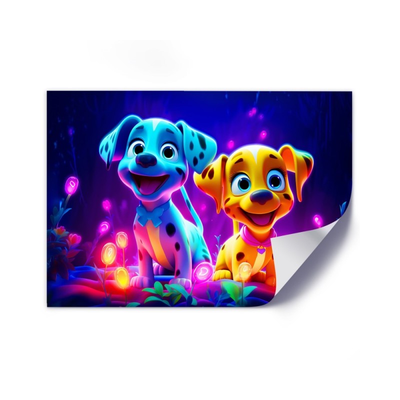 Leinwandbild - Niedliche Hunde Cartoon | Feeby