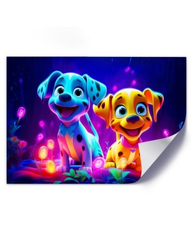 Leinwandbild - Niedliche Hunde Cartoon | Feeby