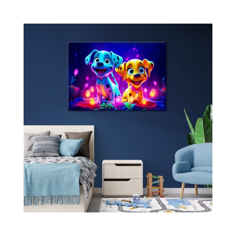 Leinwandbild - Niedliche Hunde Cartoon | Feeby