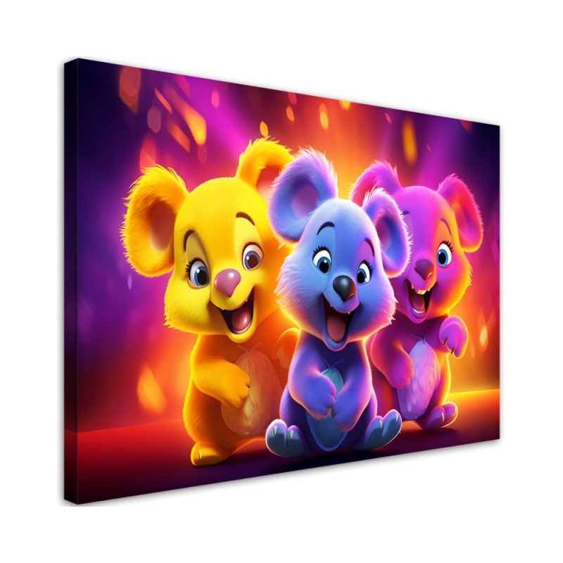Leinwandbild - Baby Bären neon | Feeby