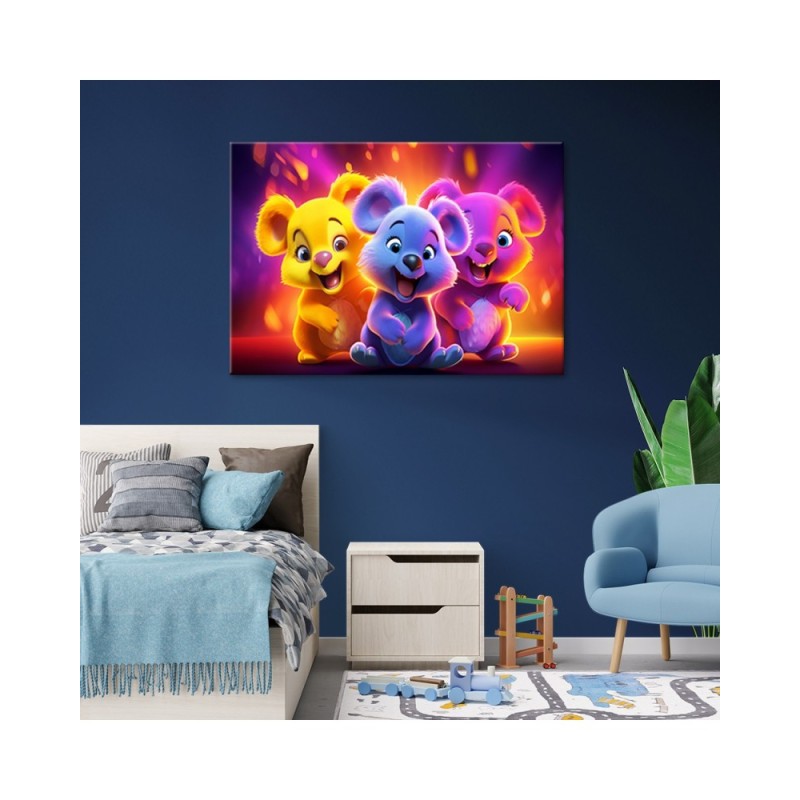 Leinwandbild - Baby Bären neon | Feeby