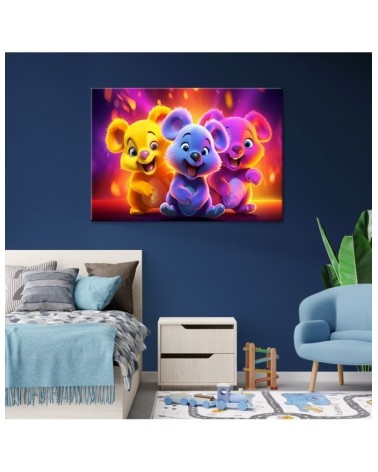 Leinwandbild - Baby Bären neon | Feeby