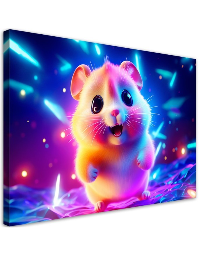 Bild auf Leinwand - Niedlicher Hamster neon | Feeby