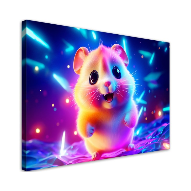 Bild auf Leinwand - Niedlicher Hamster neon | Feeby