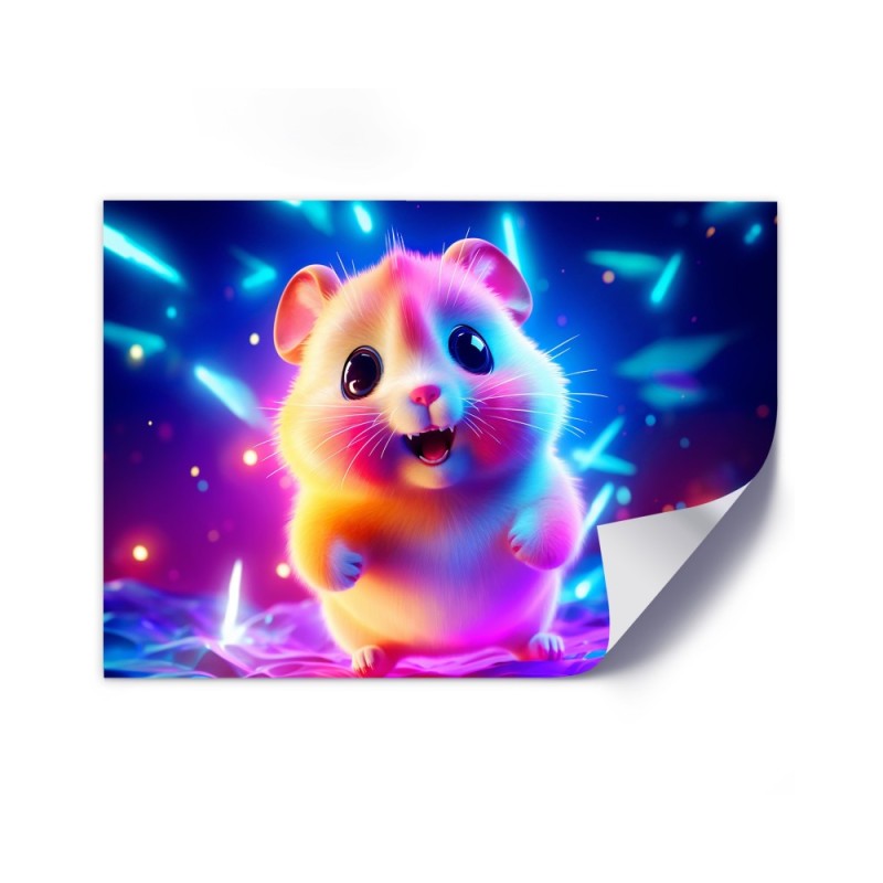 Bild auf Leinwand - Niedlicher Hamster neon | Feeby