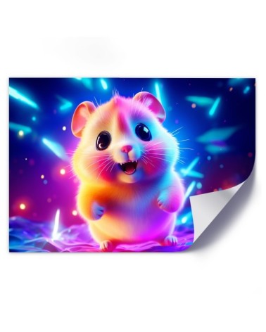 Bild auf Leinwand - Niedlicher Hamster neon | Feeby
