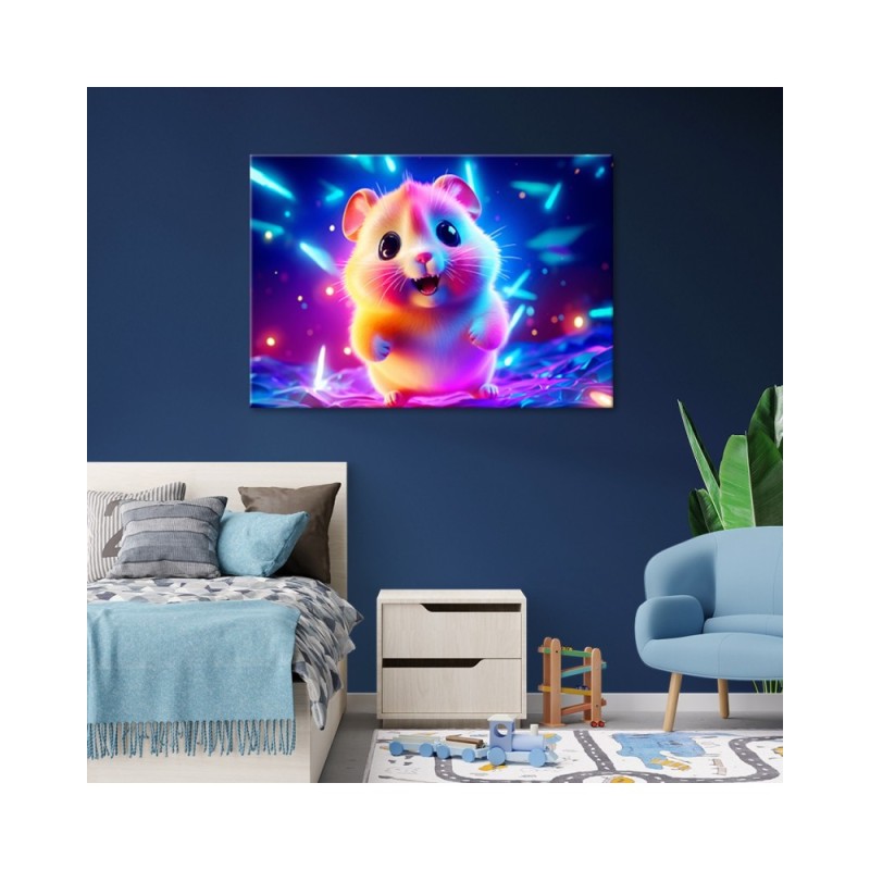 Bild auf Leinwand - Niedlicher Hamster neon | Feeby
