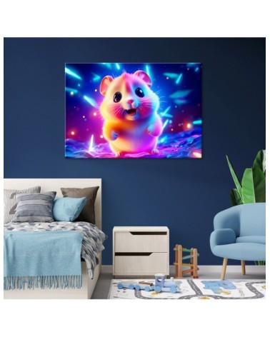 Bild auf Leinwand - Niedlicher Hamster neon | Feeby
