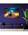 Exclusive Canvas paintings on canvas - Neon Lion Abstract Nature | FEEBY