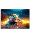 Exclusive Canvas paintings on canvas - Neon Lion Abstract Nature | FEEBY