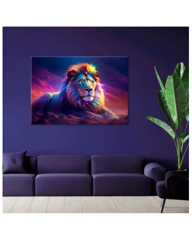 Leinwandbild - Neon Löwe Afrika | Feeby