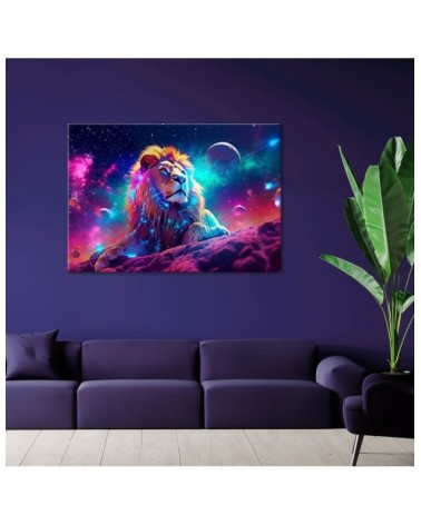 Leinwandbild modern - Neon Löwe Abstraktion | Feeby