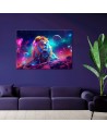 Wall painting AI - Neon Lion Abstract | FEEBY